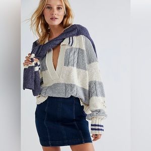Free people modern femme denim skirt